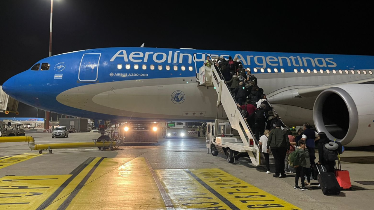 Llegó el primer vuelo argentino de repatriación desde Israel