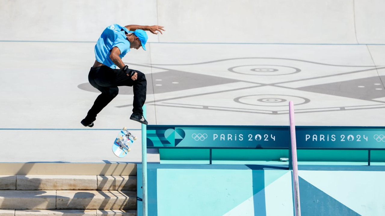 Matías Dell Olio, en la final de skateboarding