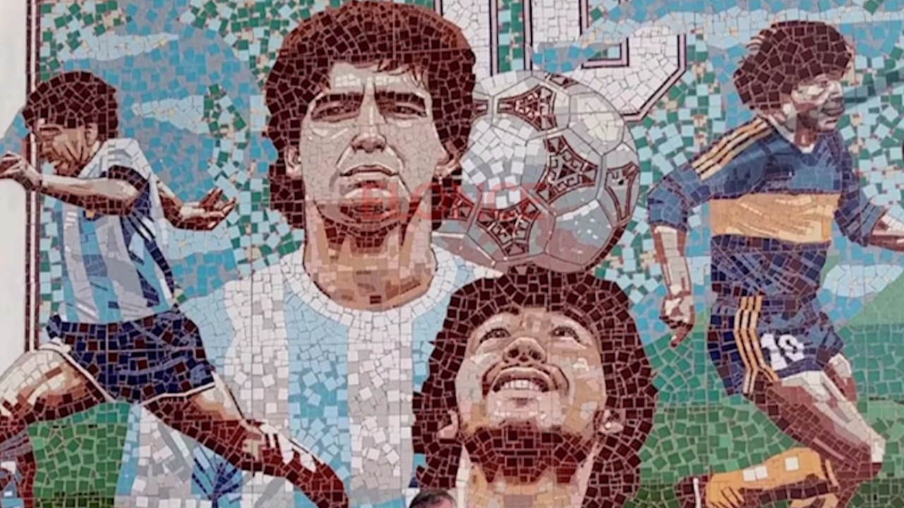 Un pequeño pueblo entrerriano homenajea a Maradona con un mural sin precedentes