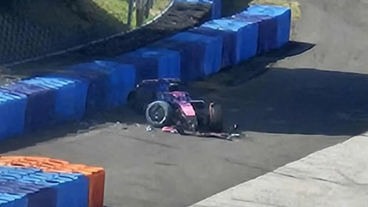 Franco Colapinto sufrió un accidente en las pruebas de neumáticos de Alpine en Hungría