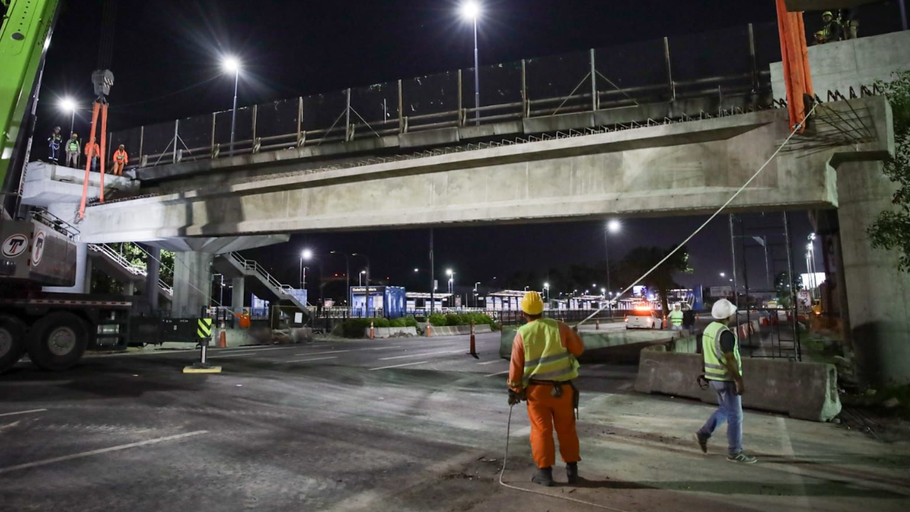 La Ciudad colocó la estructura del nuevo Puente Labruna en Núñez