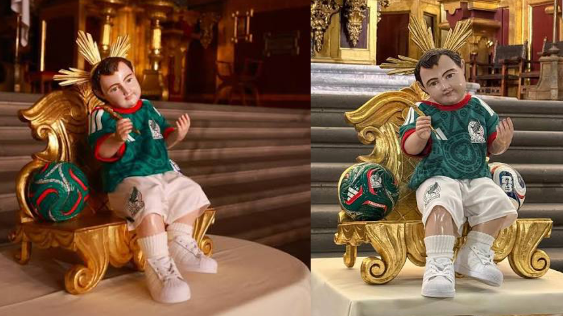El Niño Jesús que viste la camiseta de México